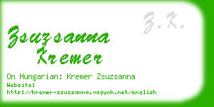 zsuzsanna kremer business card